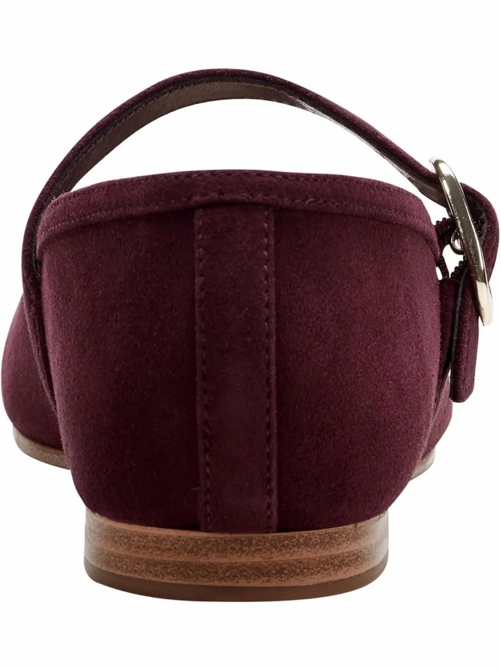 Marc Fisher Burgundy Suede Mary Jane Flats with Buckle